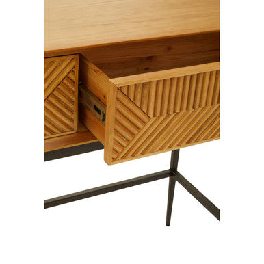 Orsina Jakara Natural Wood Effect Console Table with 2 Drawers