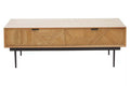 Orsina Jakara Coffee Table – Natural Carved Wood with 2 Drawers