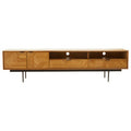 Orsina Jakara 200cm TV Stand – Natural Wood Media Unit with Carved Doors