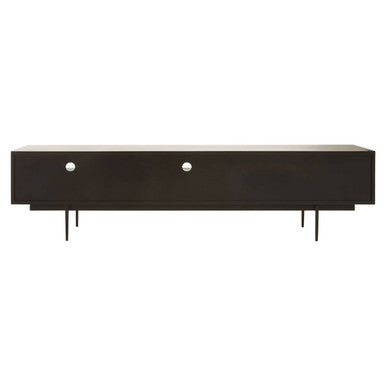 Orsina Jakara Black Media Unit – 200cm Carved Wood TV Stand Console