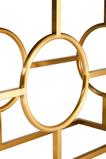 Orsina Jarloi Console Table – Natural Oak Top with Gold Stainless Steel