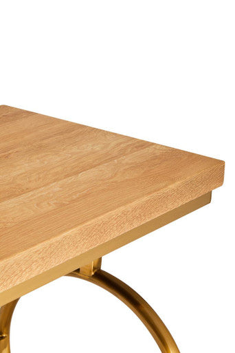 Orsina Jarloi Console Table – Natural Oak Top with Gold Stainless Steel