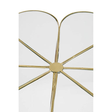 Orsina Rabia Mirrored Coffee Table – Gold Petal Design Round Centerpiece