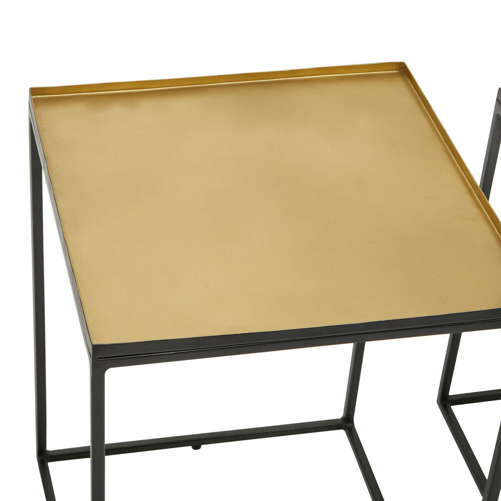 Orsina Rabia Nesting Side Tables | Set of 2 Gold and Silver Metal Tops
