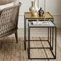 Orsina Rabia Nesting Side Tables | Set of 2 Gold and Silver Metal Tops