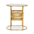 Orsina White Marble Side Table with Gold Magazine Rack – Rabia