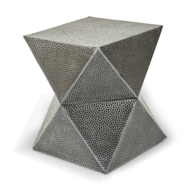 Orsina Rabia Inverted Triangular Stool – Antique Zinc Metal Side Table