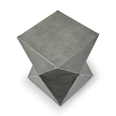 Orsina Rabia Inverted Triangular Stool – Antique Zinc Metal Side Table