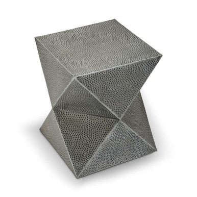 Orsina Rabia Inverted Triangular Stool – Antique Zinc Metal Side Table