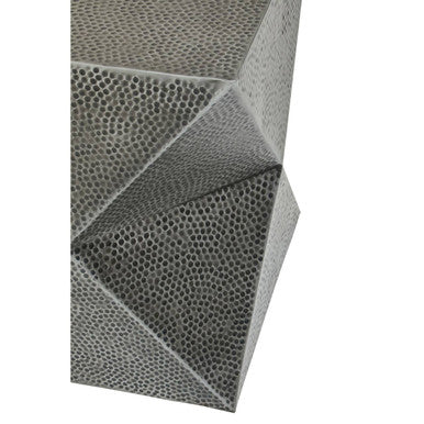 Orsina Rabia Inverted Triangular Stool – Antique Zinc Metal Side Table