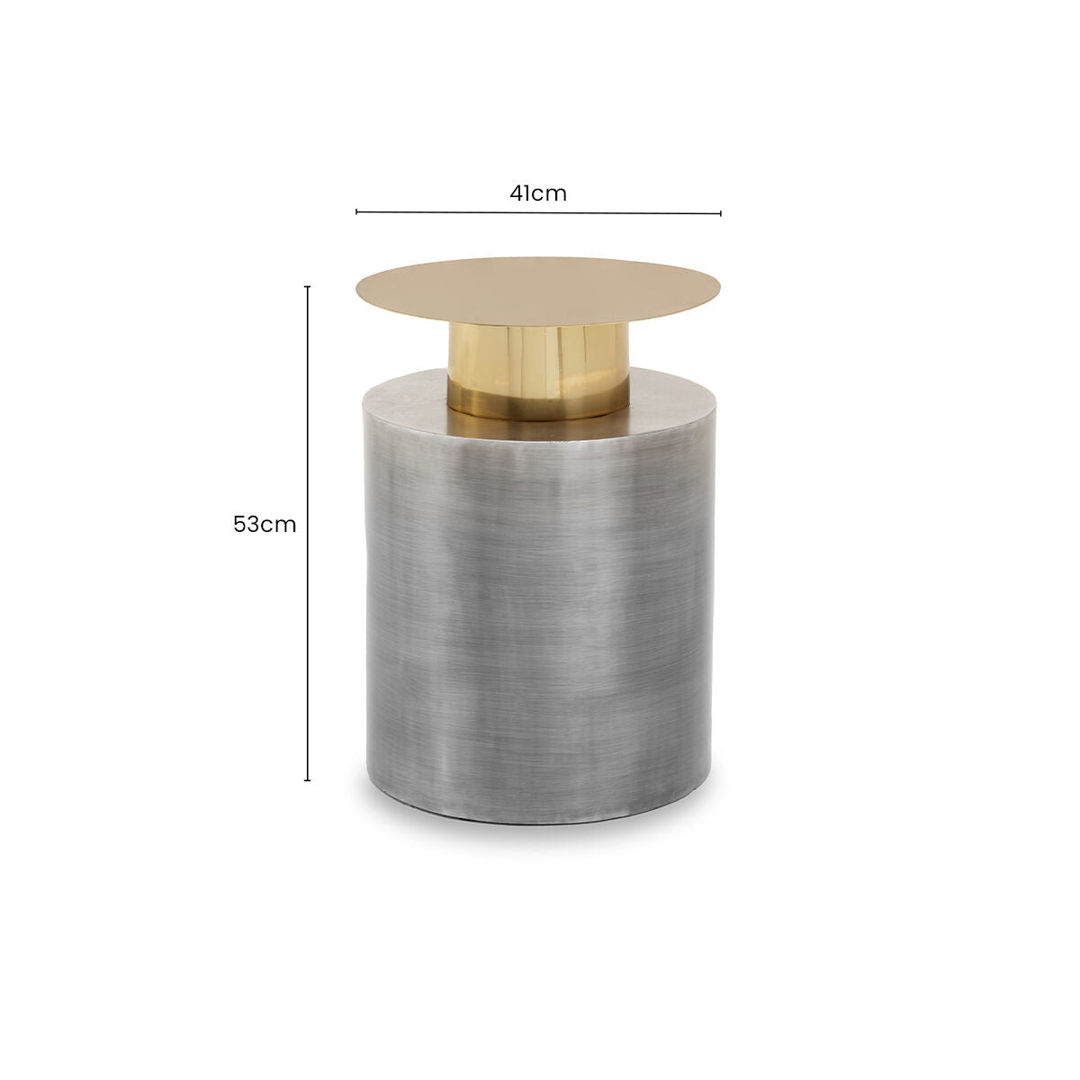 Orsina Rabia Round Metal Accent Table – Gold and Antique Zinc Finish
