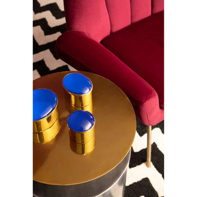 Orsina Rabia Round Metal Accent Table – Gold and Antique Zinc Finish