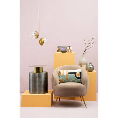 Orsina Rabia Round Metal Accent Table – Gold and Antique Zinc Finish