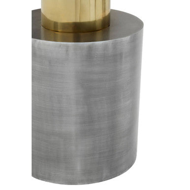 Orsina Rabia Round Metal Accent Table – Gold and Antique Zinc Finish