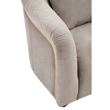 Orsina Fifi Grey Velvet Accent Chair – Quilted Back with Gold Detail
