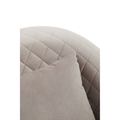 Orsina Fifi Grey Velvet Accent Chair – Quilted Back with Gold Detail