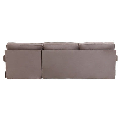 Orsina Ralph 3 Seater Right Chaise Sofa | Mink Velvet Upholstery