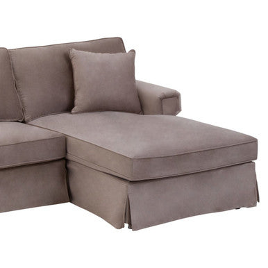 Orsina Ralph 3 Seater Right Chaise Sofa | Mink Velvet Upholstery