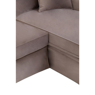 Orsina Ralph 3 Seater Right Chaise Sofa | Mink Velvet Upholstery