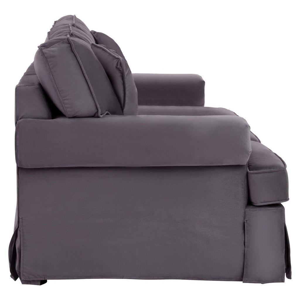 Orsina Ralph 3-Seater Black Velvet Sofa – Modern Deep Cushion Lounge