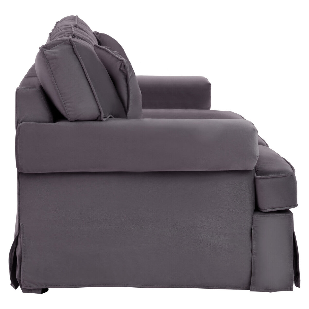Orsina Ralph 3-Seater Black Velvet Sofa – Modern Deep Cushion Lounge