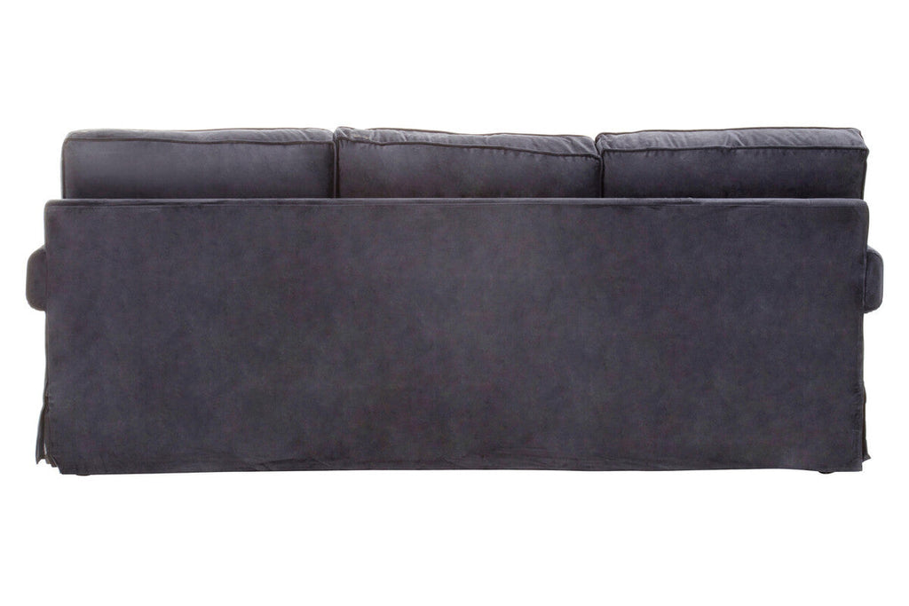 Orsina Ralph 3-Seater Black Velvet Sofa – Modern Deep Cushion Lounge