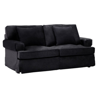 Orsina Ralph 2 Seater Black Velvet Sofa | Compact Modern Seating