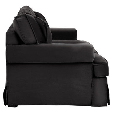Orsina Ralph 2 Seater Black Velvet Sofa | Compact Modern Seating