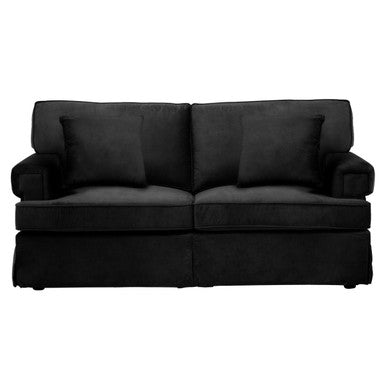Orsina Ralph 2 Seater Black Velvet Sofa | Compact Modern Seating