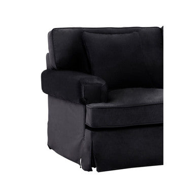 Orsina Ralph 2 Seater Black Velvet Sofa | Compact Modern Seating