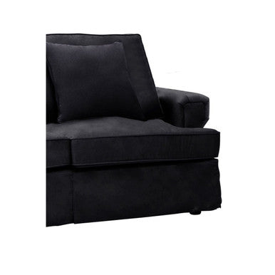 Orsina Ralph 2 Seater Black Velvet Sofa | Compact Modern Seating