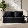 Orsina Ralph 2 Seater Black Velvet Sofa | Compact Modern Seating