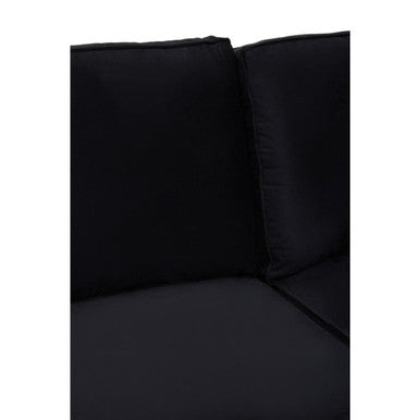 Orsina Ralph 3 Seater Black Velvet Sofa with Right-Hand Chaise