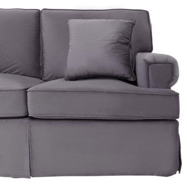 Orsina Ralph 3 Seater Grey Velvet Sofa – Modern Living Room Couch