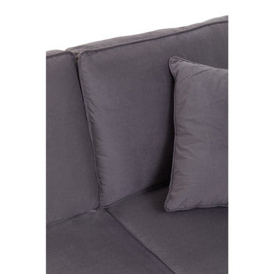 Orsina Ralph 3 Seater Grey Velvet Sofa – Modern Living Room Couch