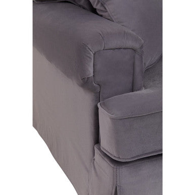 Orsina Ralph 3 Seater Grey Velvet Sofa – Modern Living Room Couch