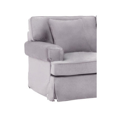Orsina Ralph 2 Seater Grey Velvet Sofa – Compact Modern Loveseat