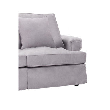 Orsina Ralph 2 Seater Grey Velvet Sofa – Compact Modern Loveseat