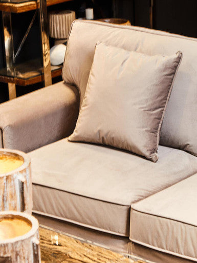 Orsina Ralph 3 Seater Grey Velvet Right Chaise Sofa | Modern Sectional