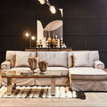 Orsina Ralph 3 Seater Grey Velvet Right Chaise Sofa | Modern Sectional