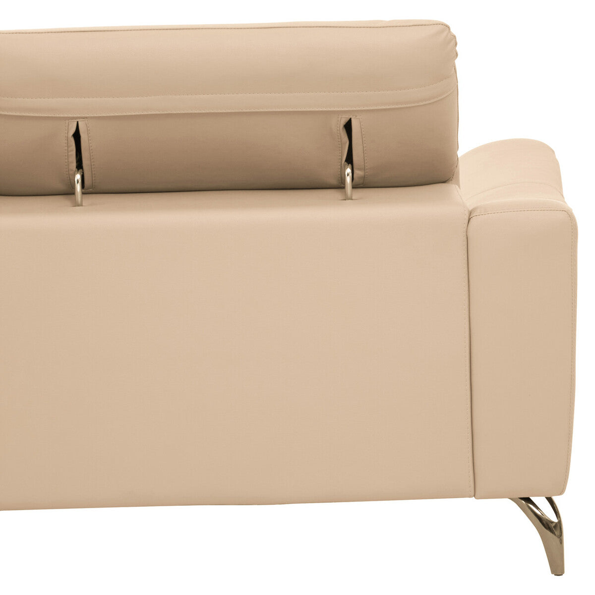Orsina Padua 3 Seater Stone Leather Sofa with Adjustable Headrests