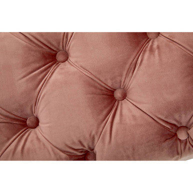 Orsina Tamra Dusty Pink Velvet Tufted Bench with Gold Legs