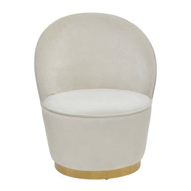 Orsina Kids Tamra Velvet Armchair – Cream and Gold Reading Chair