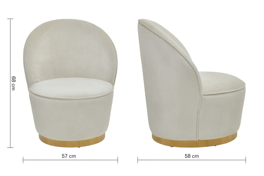 Orsina Kids Tamra Velvet Armchair – Cream and Gold Reading Chair