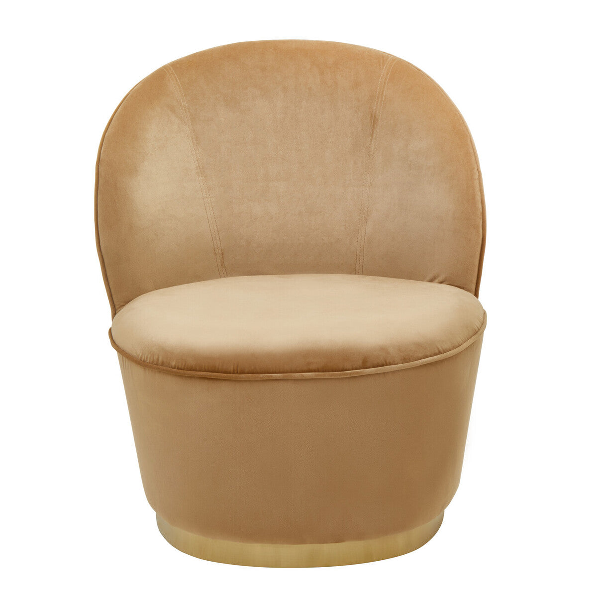 Orsina Tamra Kids Velvet Barrel Chair with Gold Base – Beige