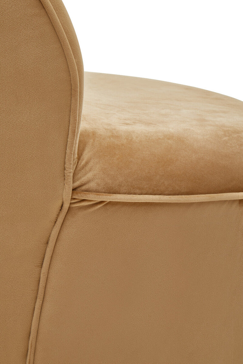 Orsina Tamra Kids Velvet Barrel Chair with Gold Base – Beige