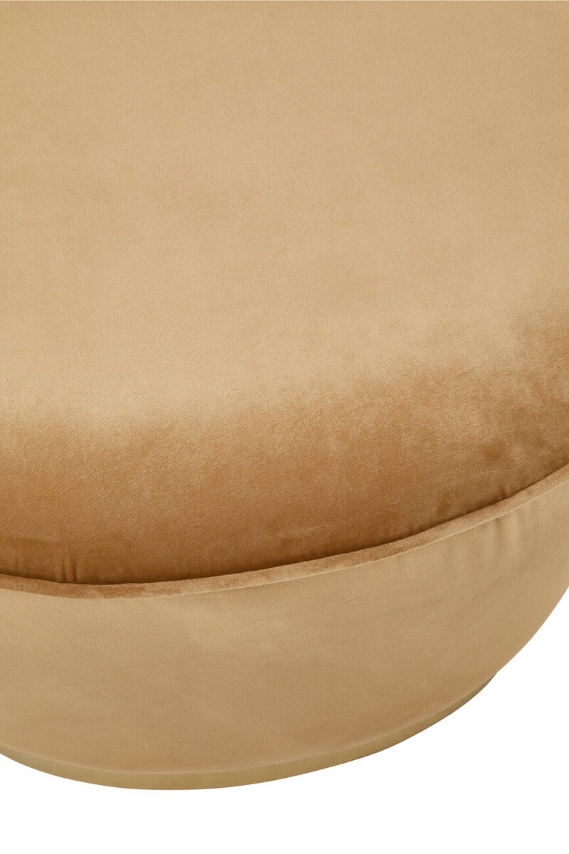 Orsina Tamra Kids Velvet Barrel Chair with Gold Base – Beige