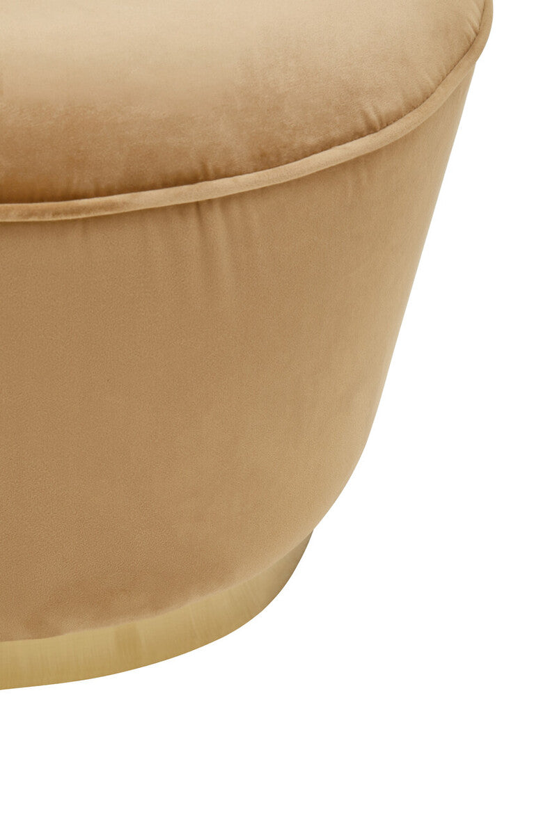 Orsina Tamra Kids Velvet Barrel Chair with Gold Base – Beige