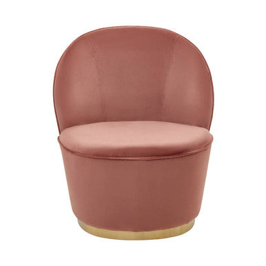 Orsina Kids Tamra Velvet Swivel Chair – Dusty Pink with Gold Base