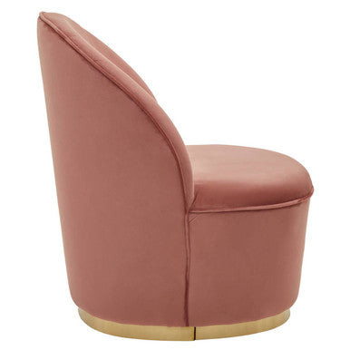 Orsina Kids Tamra Velvet Swivel Chair – Dusty Pink with Gold Base